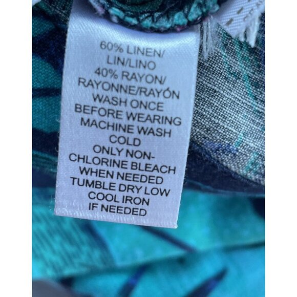 LOFT Petites Women's Dress Size Small Flowers 60% Linen Tropical Summer Pockets - Picture 8 of 15